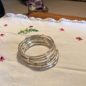 Silver stretch wrap bracelet